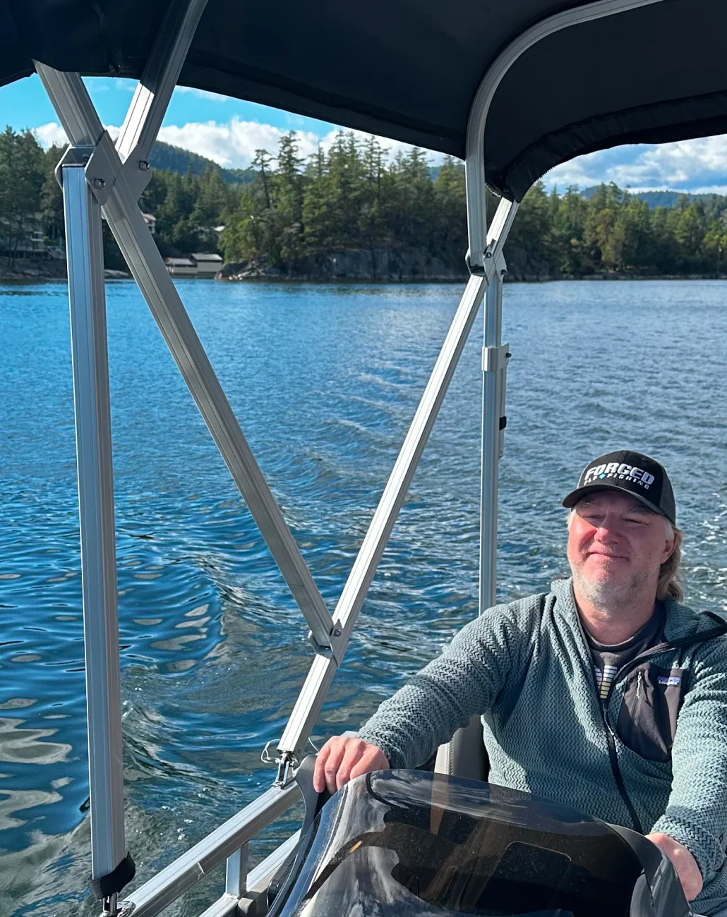 The skipper standing on the dock at Pender Harbour marina